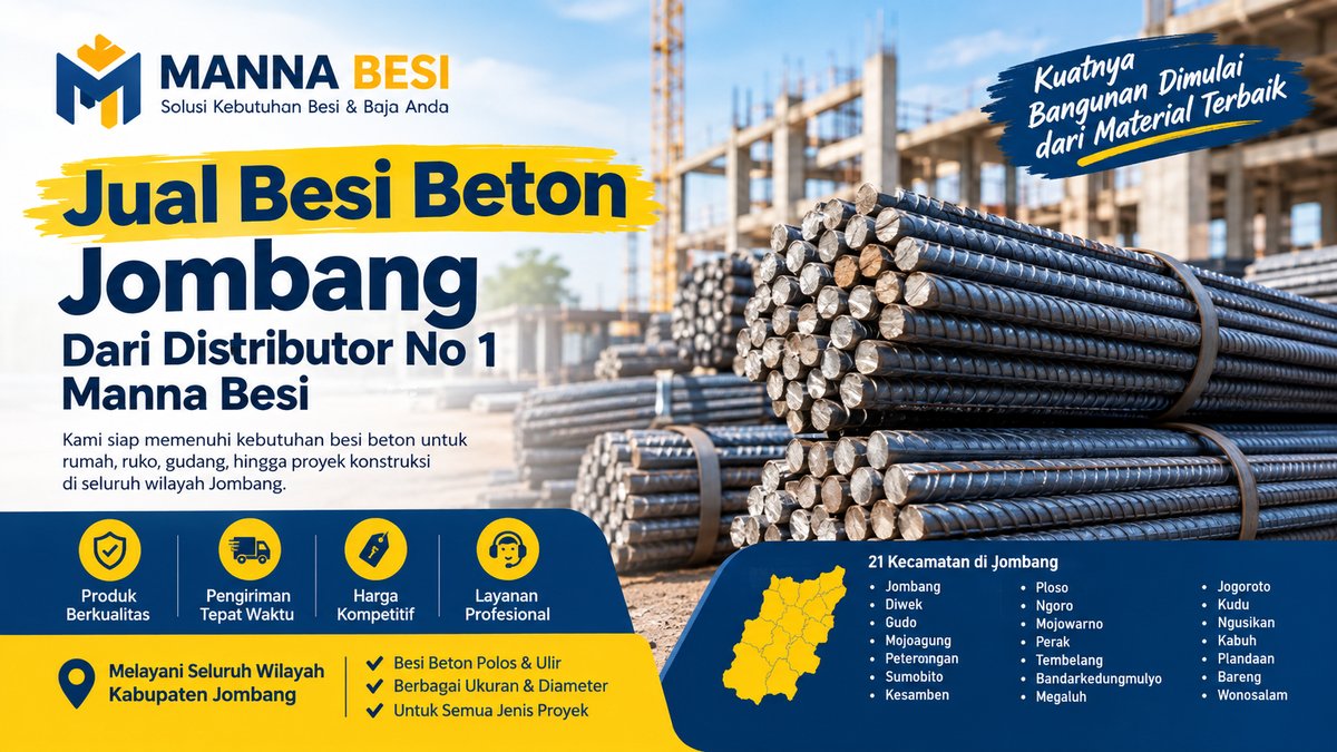 You are currently viewing Jual Besi Beton Jombang Dari Distributor No 1 Manna Besi