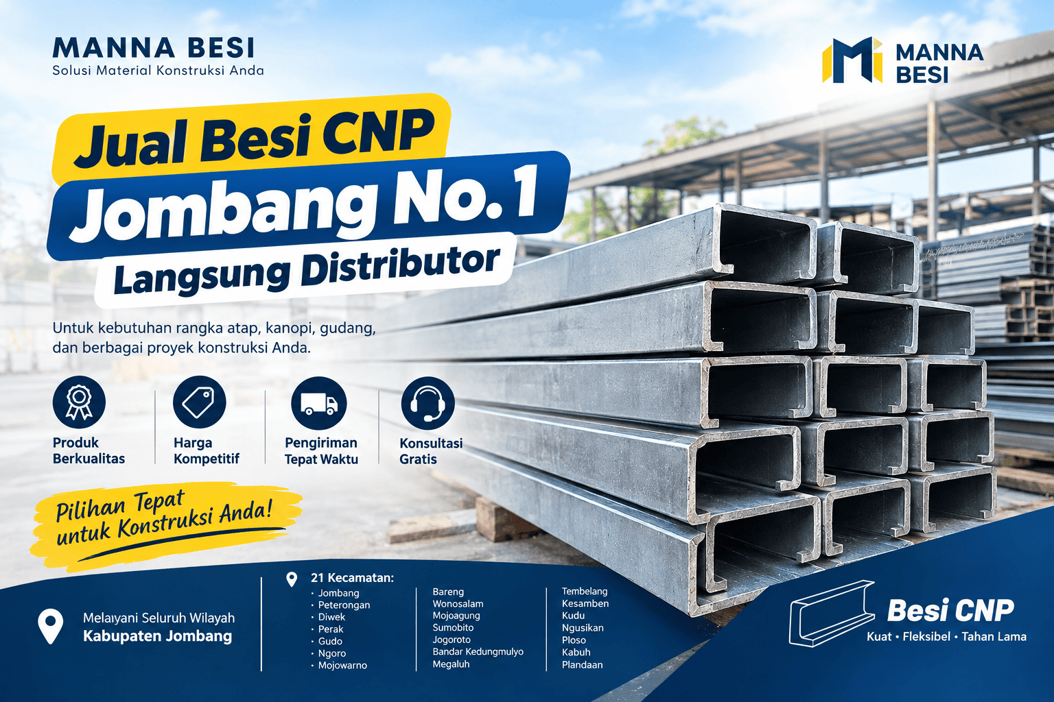 Read more about the article Jual Besi CNP Jombang No 1 Langsung Distributor